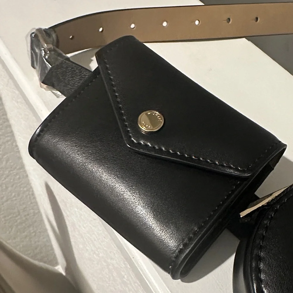 Michael Kors Black Pouch Belt Set